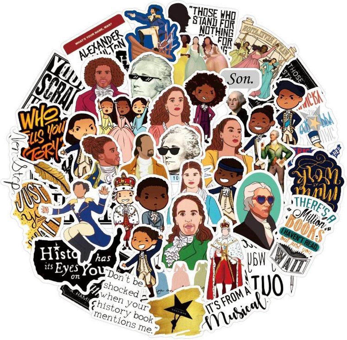 Hamilton Musical stickers - mix 50 stuks - voor laptop