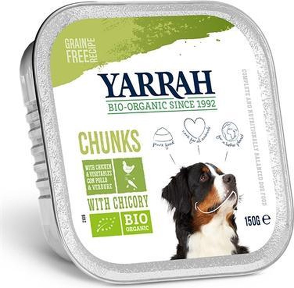 Yarrah dog alu brokjes kip / groente met cichorei in saus graanvrij - 12x150 gr - 1 stuks
