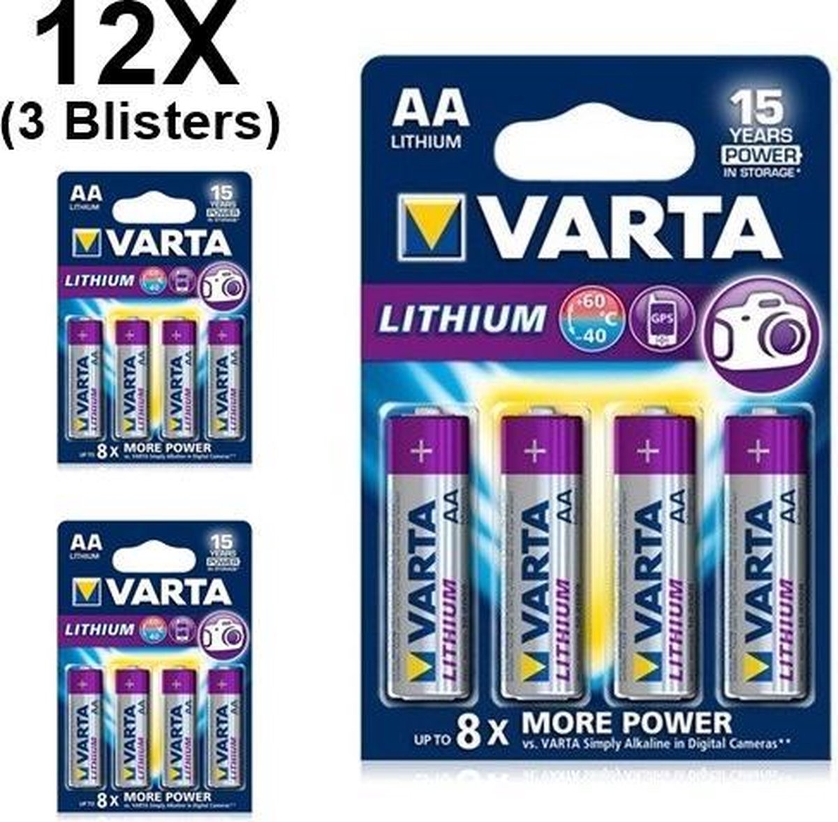 Varta Ultra Lithium AA Batterijen - 12 Stuks (3 Blisters a 4st)