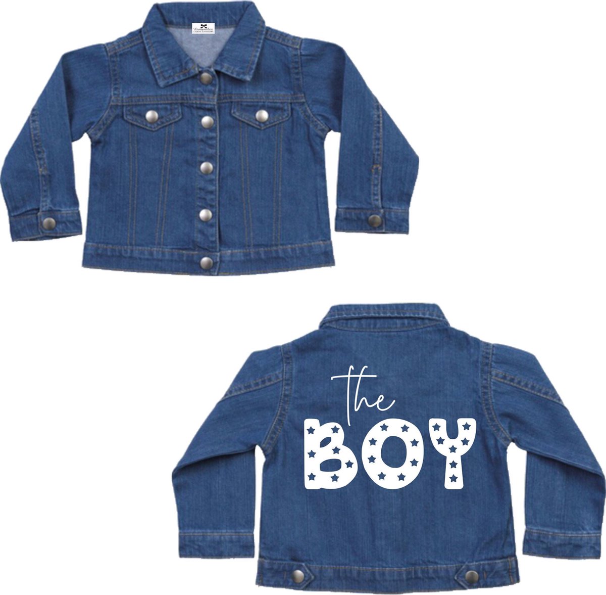 Spijkerjas jongens-Spijkerjack-Denim blue-tekst-the boy-12-18 maanden