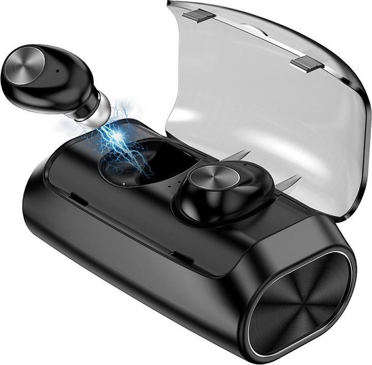 Volledig Draadloze Oordopjes VI Douxe - In-Ear draadloze oordopjes - Zwart - Bluetooth 5.0 - Meer dan 150 uur gebruik met Case - Dual Microfoon - Beide onafhankelijk te koppelen