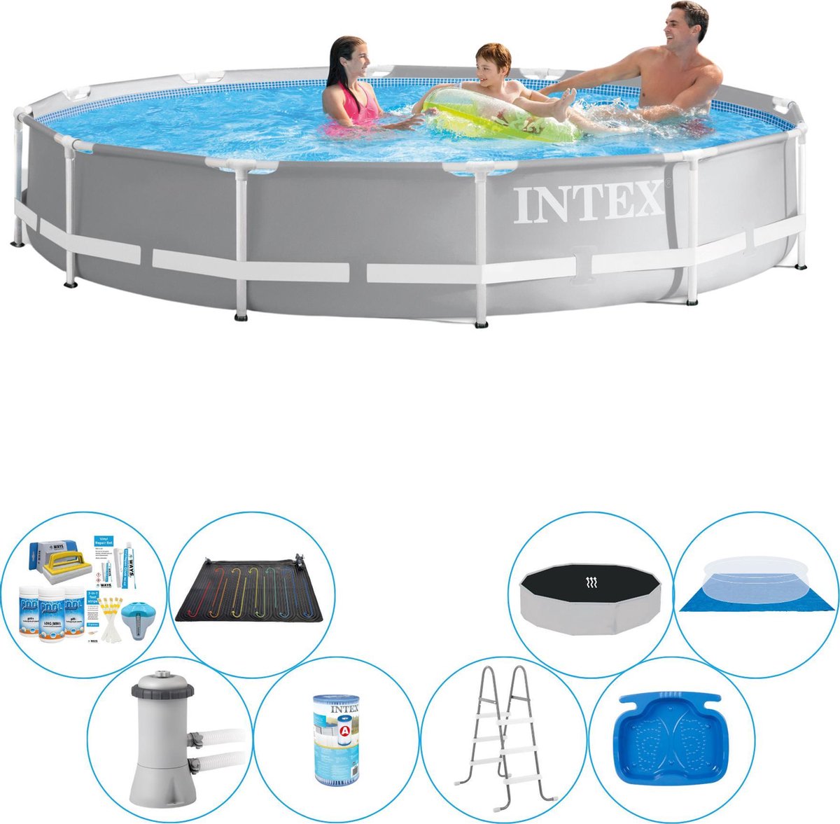 Intex Prism Frame Rond 366x76 cm - Deluxe Zwembad Pakket