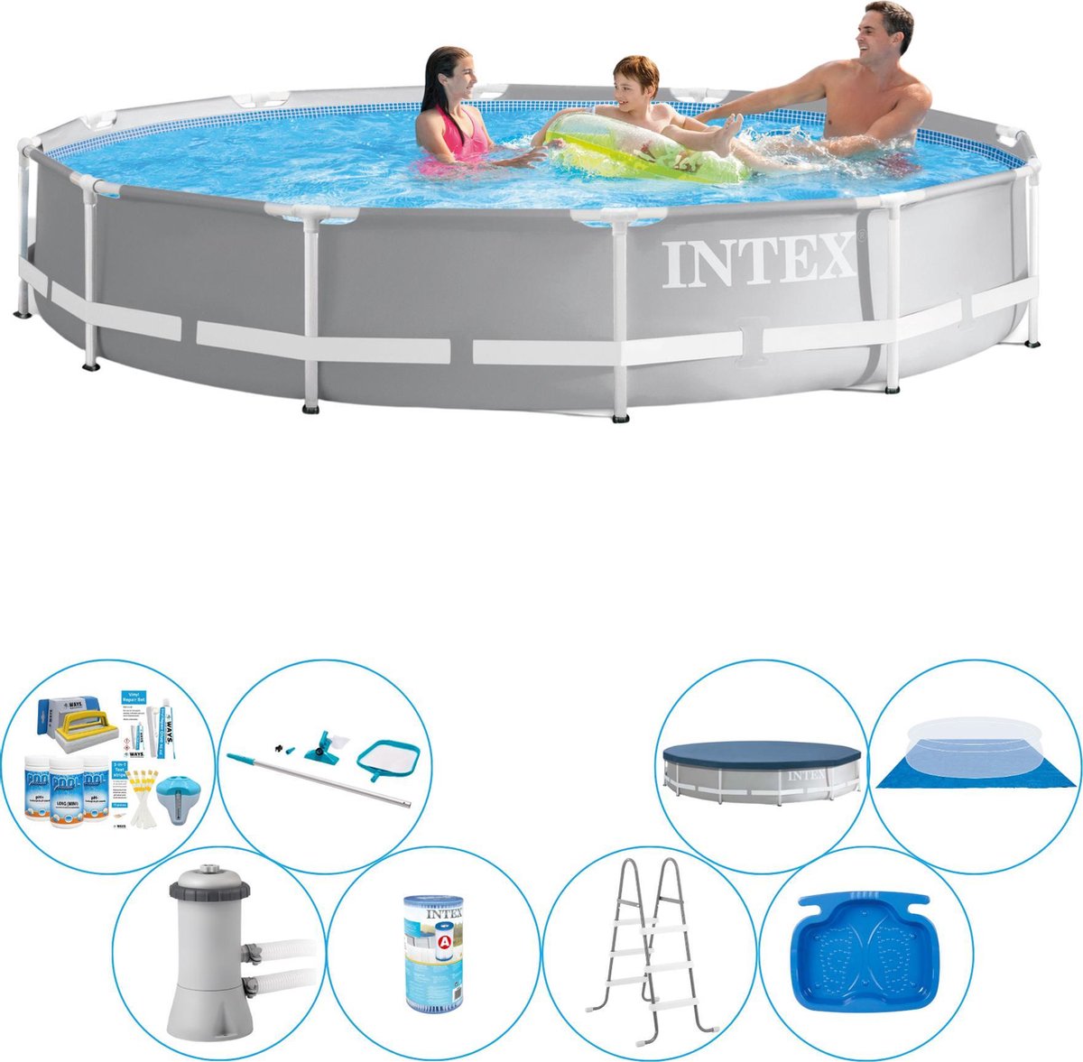 Zwembad Bundel - Intex Prism Frame Rond 366x76 cm