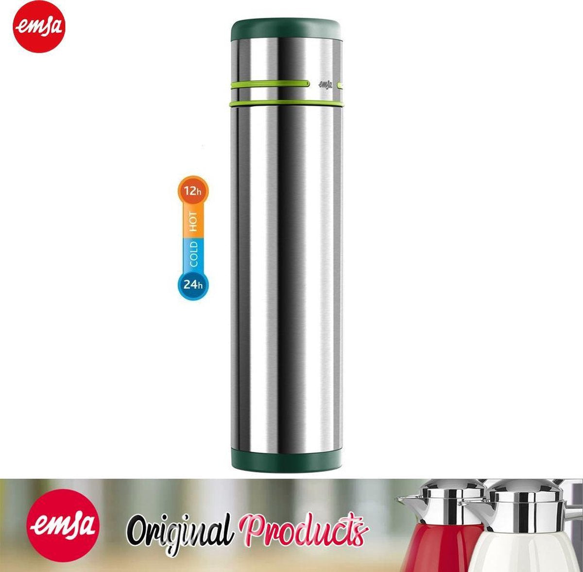 Emsa Mobility Isoleerfles 100% Dicht 0.7L - Groen