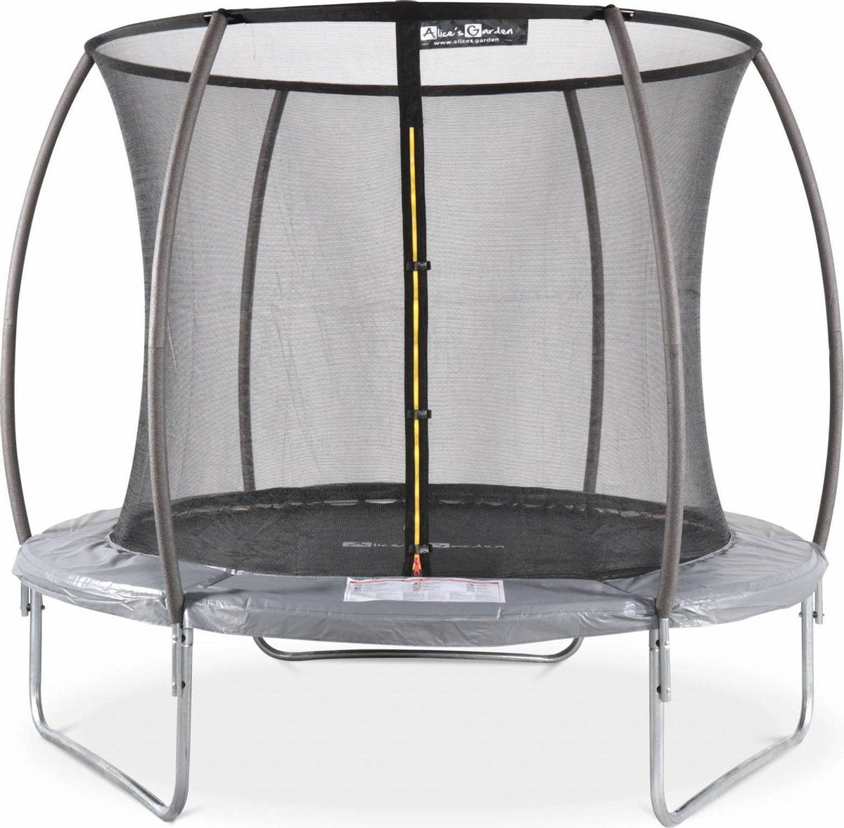 Trampoline rond Ø 250cm grijs met veiligheidsnet aan binnenzijde - Pluton INNER – Nieuw model - trampoline voor tuin 2