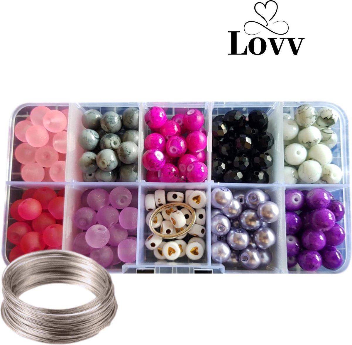 Sieraden Maken-Sieraden Maken Volwassenen Pakket-Kralen Hobby Volwassenen-Wikkelarmband Zelf Maken -205 Kralen- GlasKralen en Acrylkralen- DIY