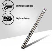 Oplaadbare Lange Dunne Elektrische Aansteker - Duurzame Plasma Aansteker - Inclusief Cadeauverpakking - BBQ – Kaarsen – Zilver