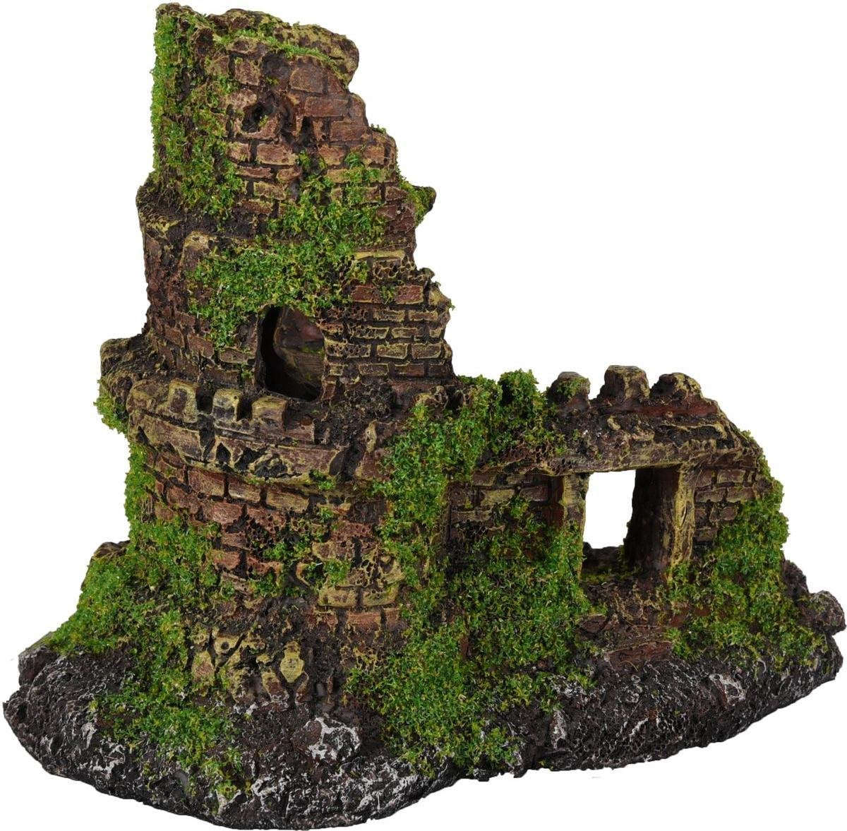 Aquarium decoratie Moza ruïne + mos - 14 x 10 x 12 cm