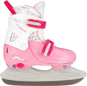 Nijdam Kunstschaats Meisjes Verstelbaar - Hardboot - Roze/Fuchsia/Grijs - 27-30