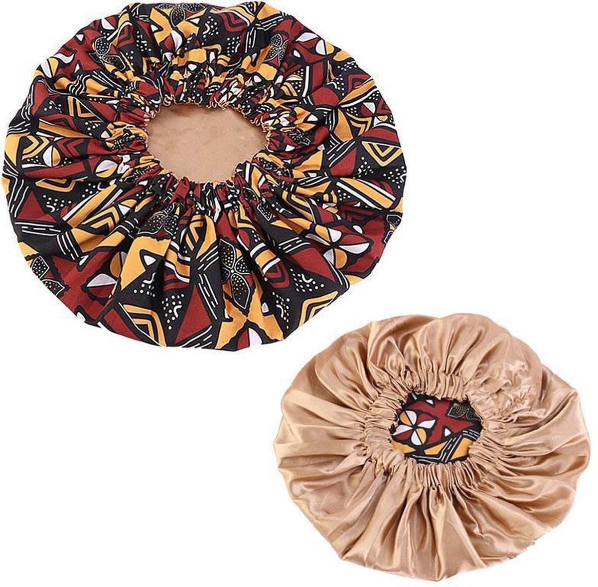 Afabs® Afrikaanse Mud cloth / Bogolan Print Satijnen Slaapmuts / Hair Bonnet