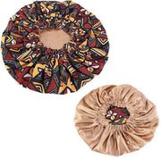 Afabs® Afrikaanse Mud cloth / Bogolan Print Satijnen Slaapmuts / Hair Bonnet