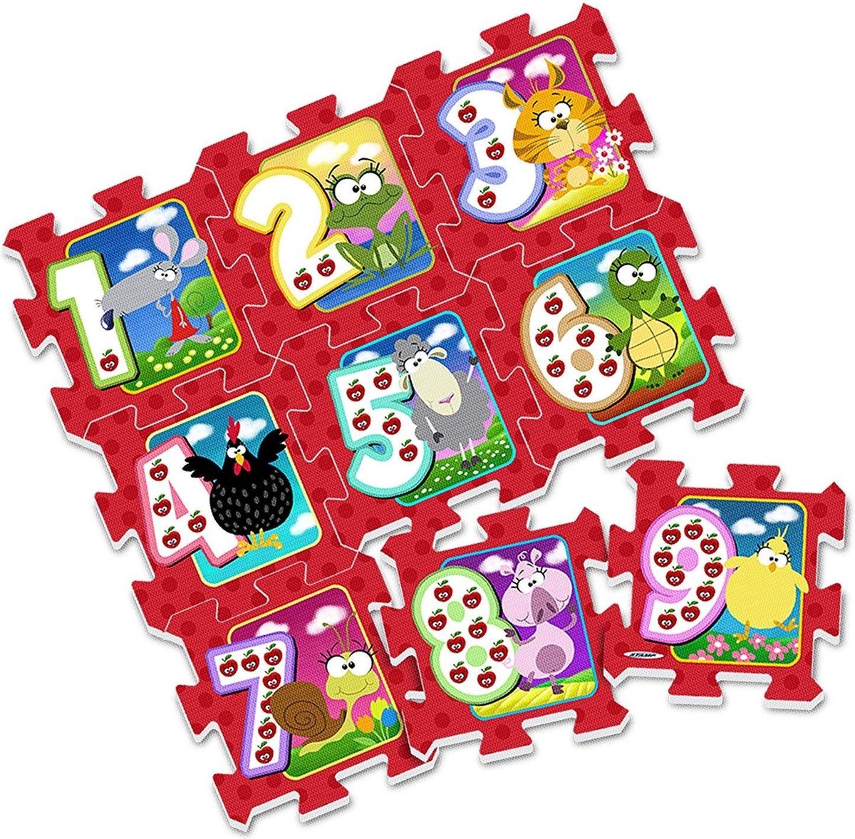 Stamp Vloerpuzzel Animals Junior 88 Cm Rood 9-delig