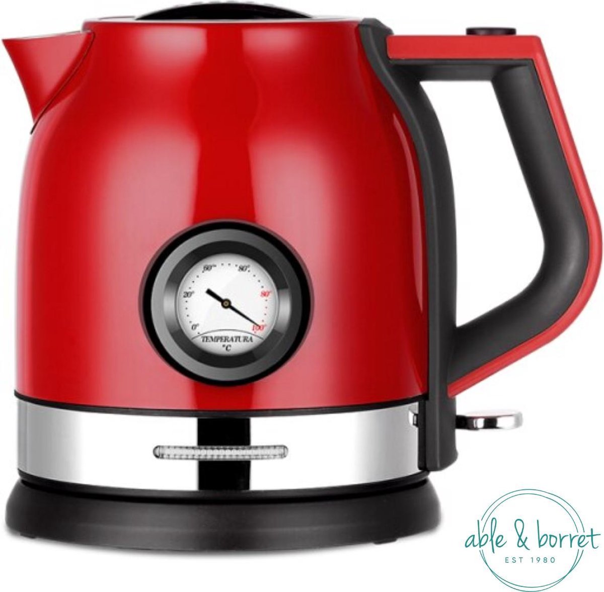 Waterkoker retro | Waterkoker rood | Waterkokers | Rood | RVS | Waterkoker retro vintage | Waterkoker vintage | Able & Borret