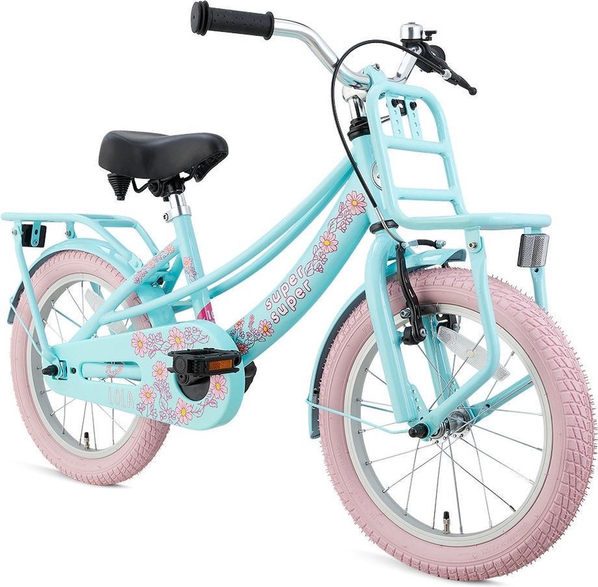 Supersuper Lola Kinderfiets - Meisjes - 16 inch - Mint / Roze