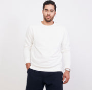 ULTRAMARINE Trui Heren met Ronde Hals van 100% Katoen - Sweater Heren met Lange Mouwen - Truien Heren Volwassenen -  Sweatshirt Heren - Longsleeve Heren - Pullover Mannen - Gebroken Wit - M
