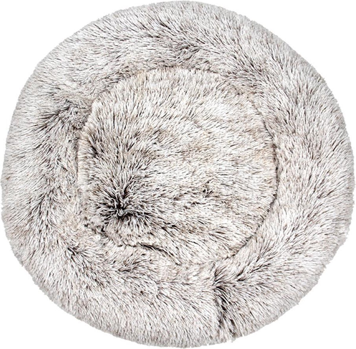 BEESSIES® donut hondenmand/kattenmand 50 cm - bruin wit - huisdierbed hond kat mand