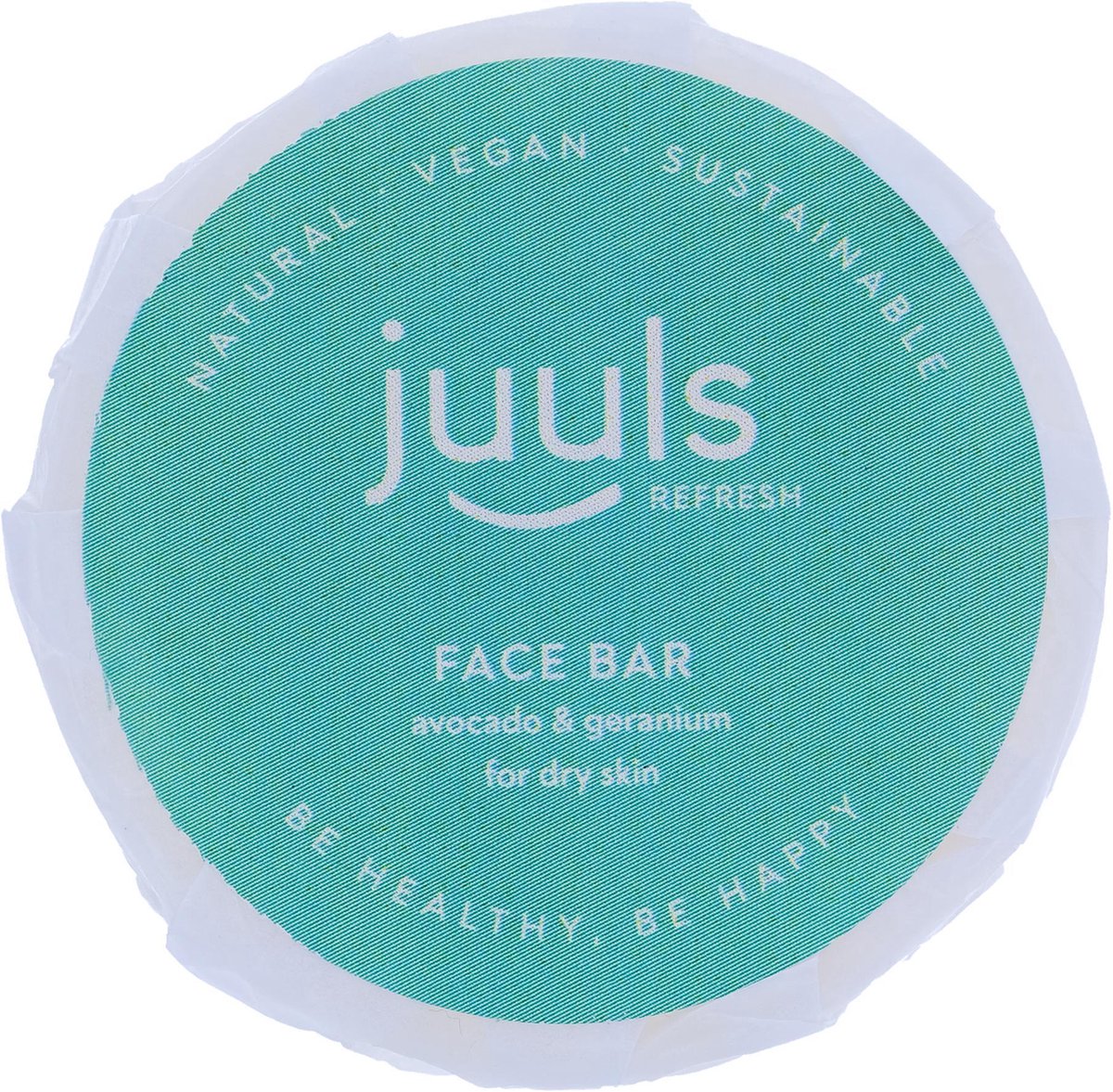 Juuls Vegan Care Zeep - Gezicht - Hydratatie Voor Droge Huid - Avocado Olie - Geranium Olie - Face Bar - Duurzaam - Halal - Zero Waste - Diervriendelijk - Zonder Parabenen - Halal - 60 gr