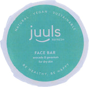 Juuls Vegan Care Zeep - Gezicht - Hydratatie Voor Droge Huid - Avocado Olie - Geranium Olie - Face Bar - Duurzaam - Halal - Zero Waste - Diervriendelijk - Zonder Parabenen - Halal - 60 gr