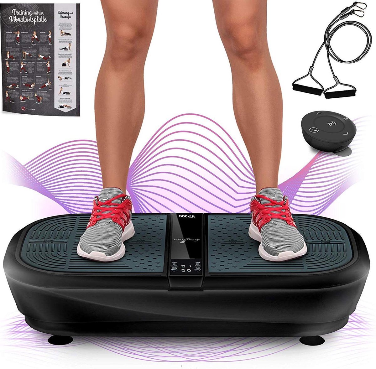 Sportstech Germany trilplaat VP300 - Bluetooth - 2x1000 Watt vermogen