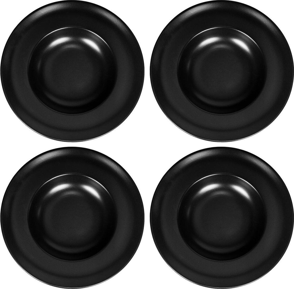 Pastabord Ø 30cm Mat zwart - set 4 stuks