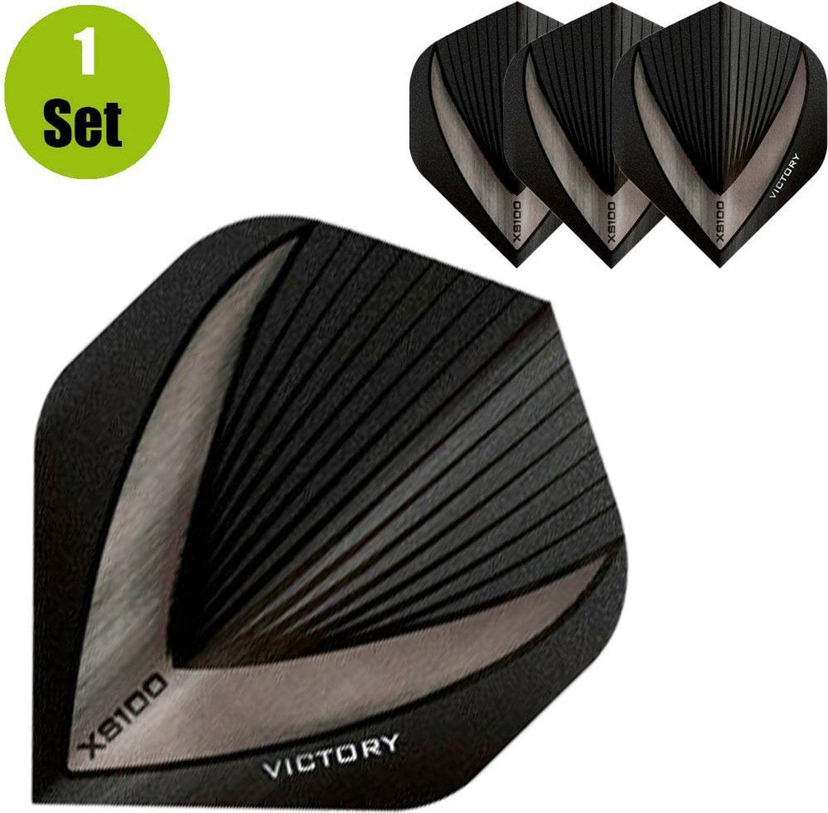 Victory Vista Black Dart Flights - Grijs- ()
