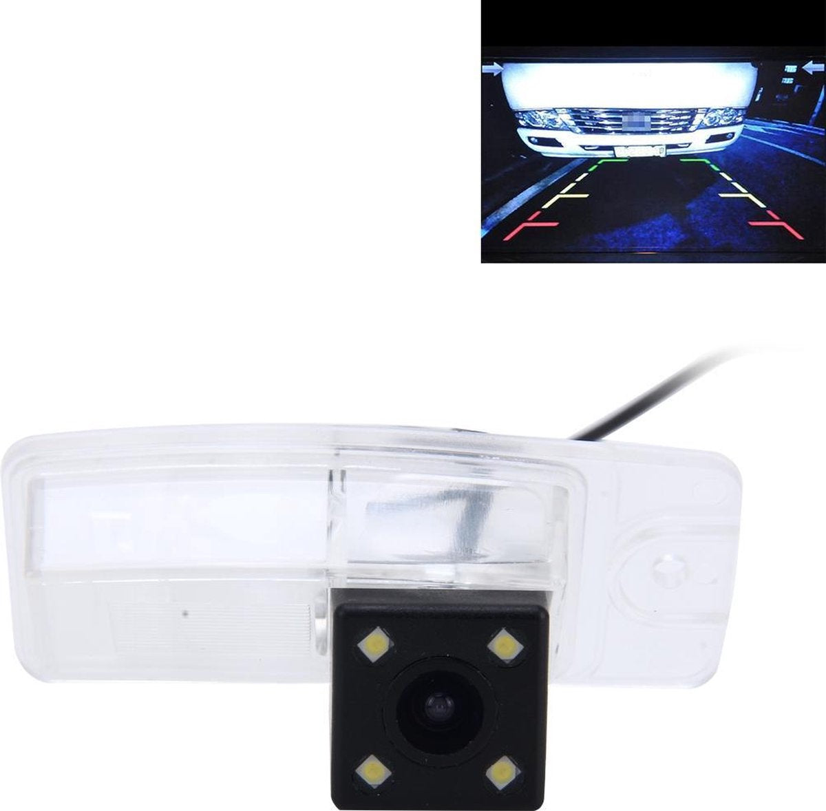 656x492 effectieve pixel NTSC 60Hz CMOS II waterdichte auto achteruitrijcamera achteruitrijcamera met 4 LED-lampen