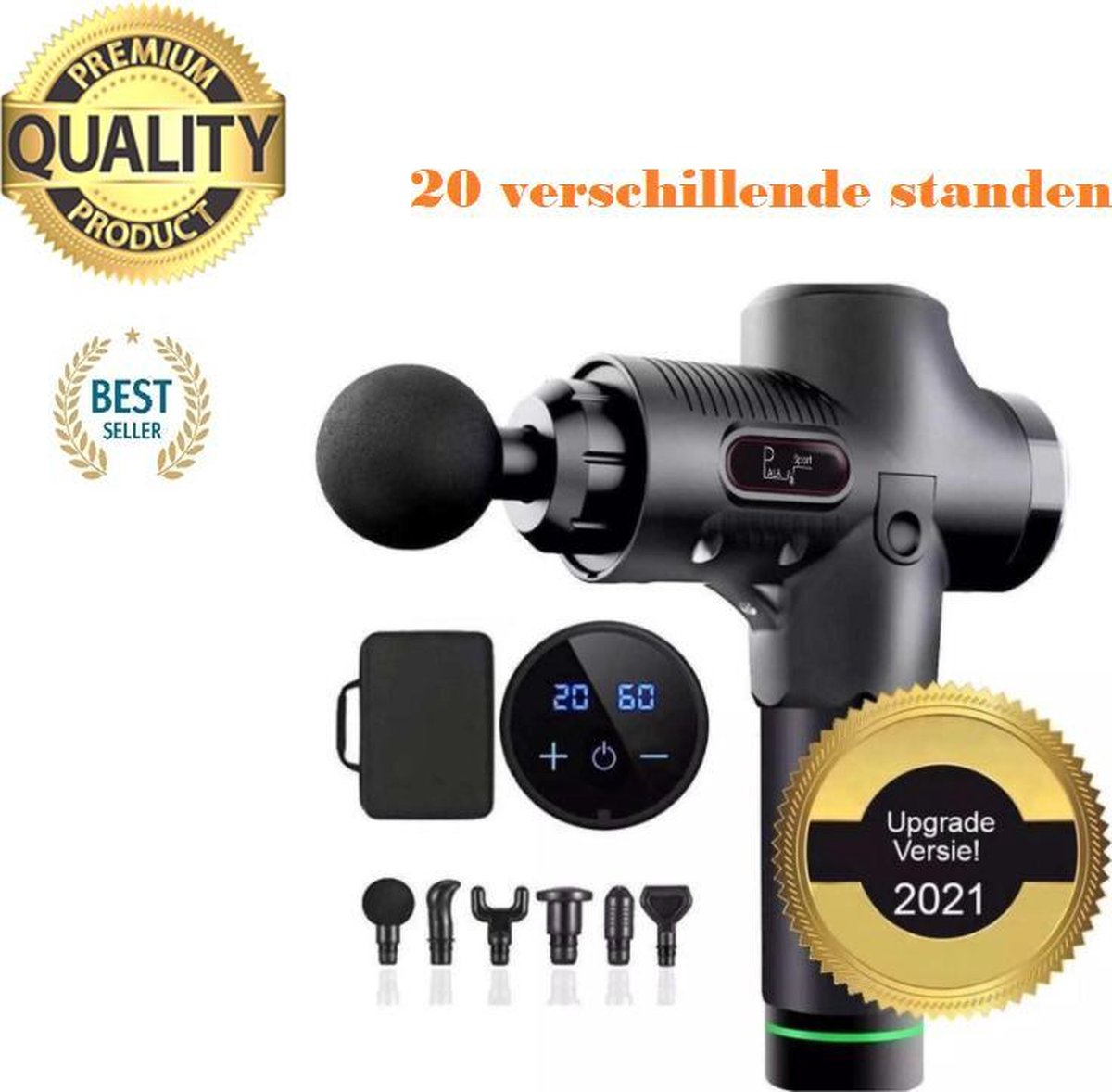 Massage Gun sensefit - (30 STANDEN ) - Theragun - Sport en Relax Massage - Professioneel - Klop en Vibratiemassage - Massage olie - 6 Opzetstukken - Massage apparaten - Warmtepleister - DETOX - Tijgerbalsem - Spierpijn - Rugpijn