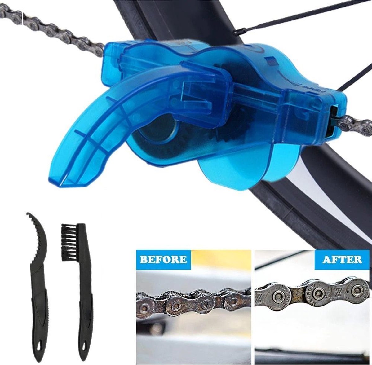 Fietsketting Reiniger - Met Roterende Borstel - Ketting Schoonmaker - Fiets Onderhoud - Fiets Reiniger