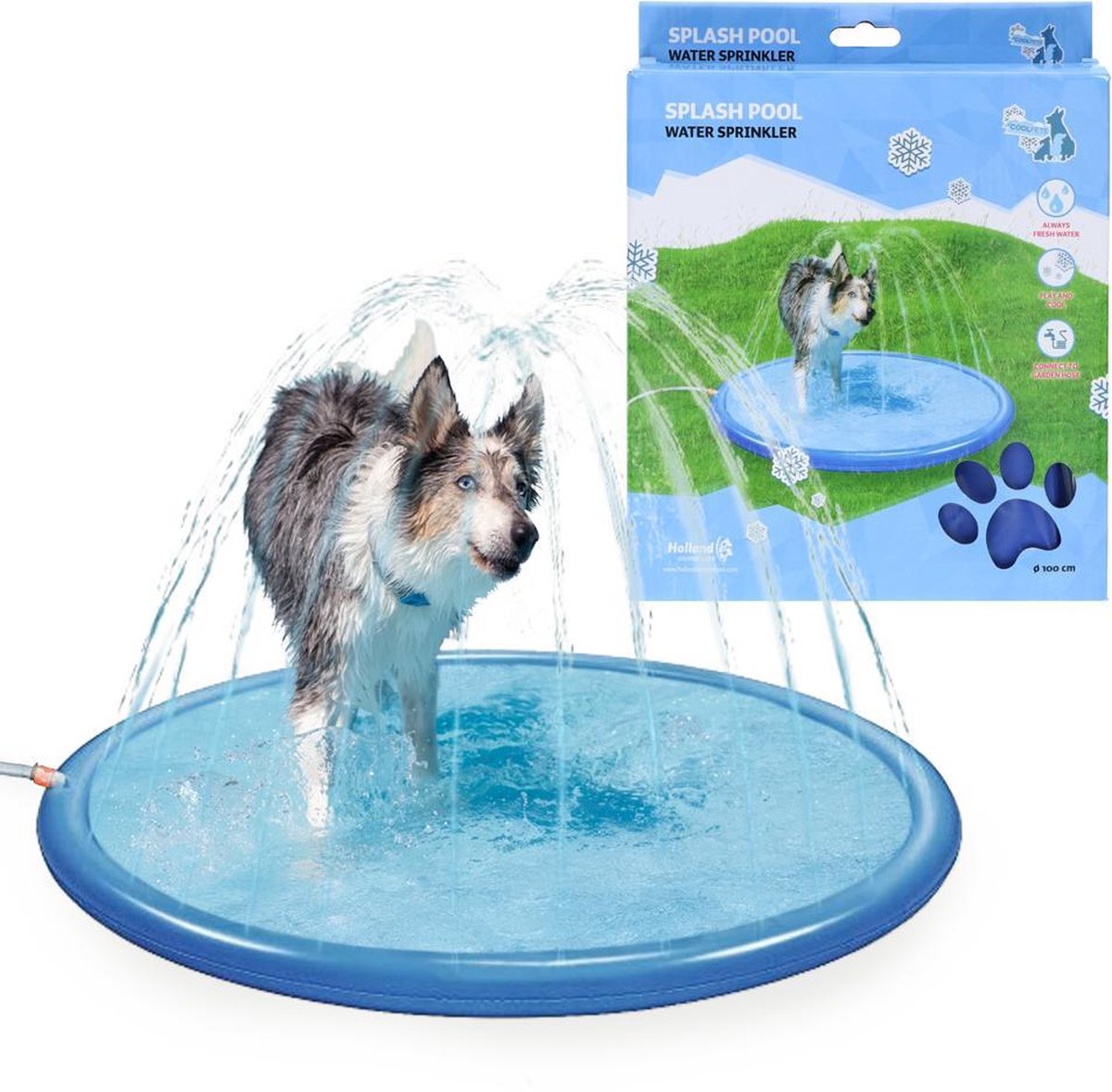RelaxPets - Coolpets - Pool Sproeier - Spelenderwijs Afkoelen - Zwembad met Sproeier - Sprinkler - 100cm