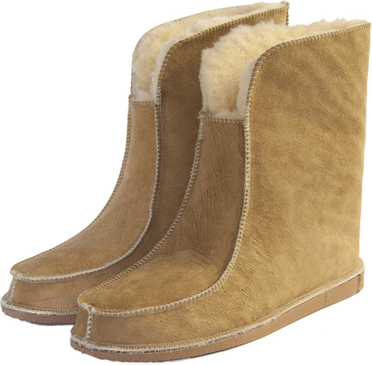 Schapenvacht pantoffels - Lamsvacht hoge pantoffels - Camel - Maat 37