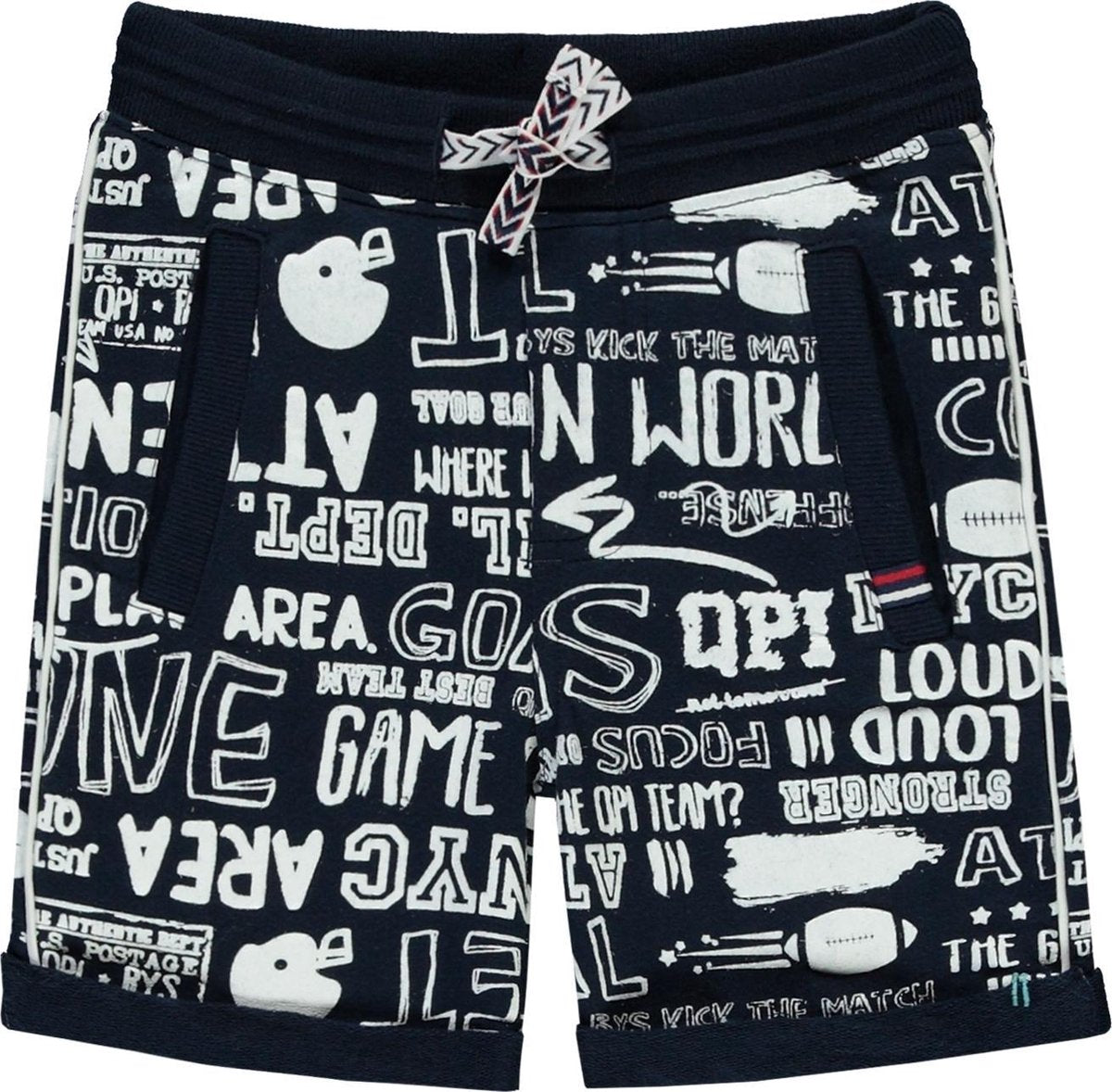 Quapi Mini Sweatshortje Roas - Navy/Wit - Maat 62