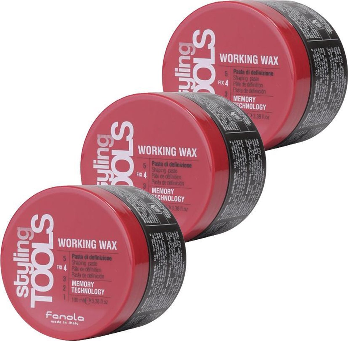 Fanola Styling Tools Working Haar Wax - 3 x 100 ml
