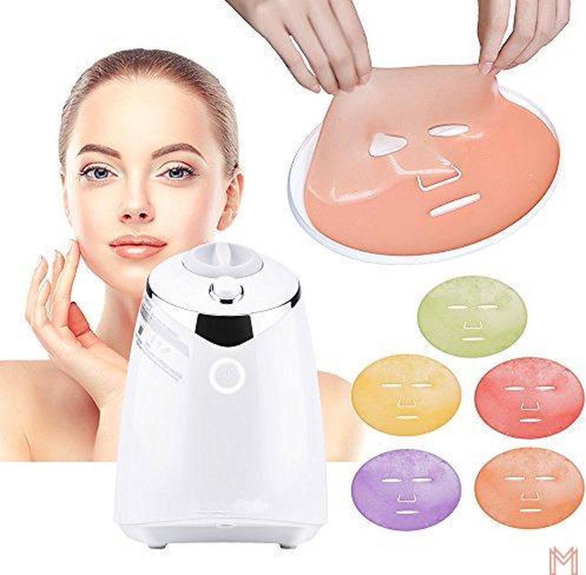 MENSMUNDI® Gezichtsmasker Machine – Eigen Masker Maken – Gezichtsverzorging Apparaat – GRATIS 32 COLLAGEEN TABLETTEN - Antioxidanten – Huidverzorging – Jonge Huid – Project Gezond – Duurzaam & Natuurlijk Product – Fruit Face Mask Maker Machine - Wit