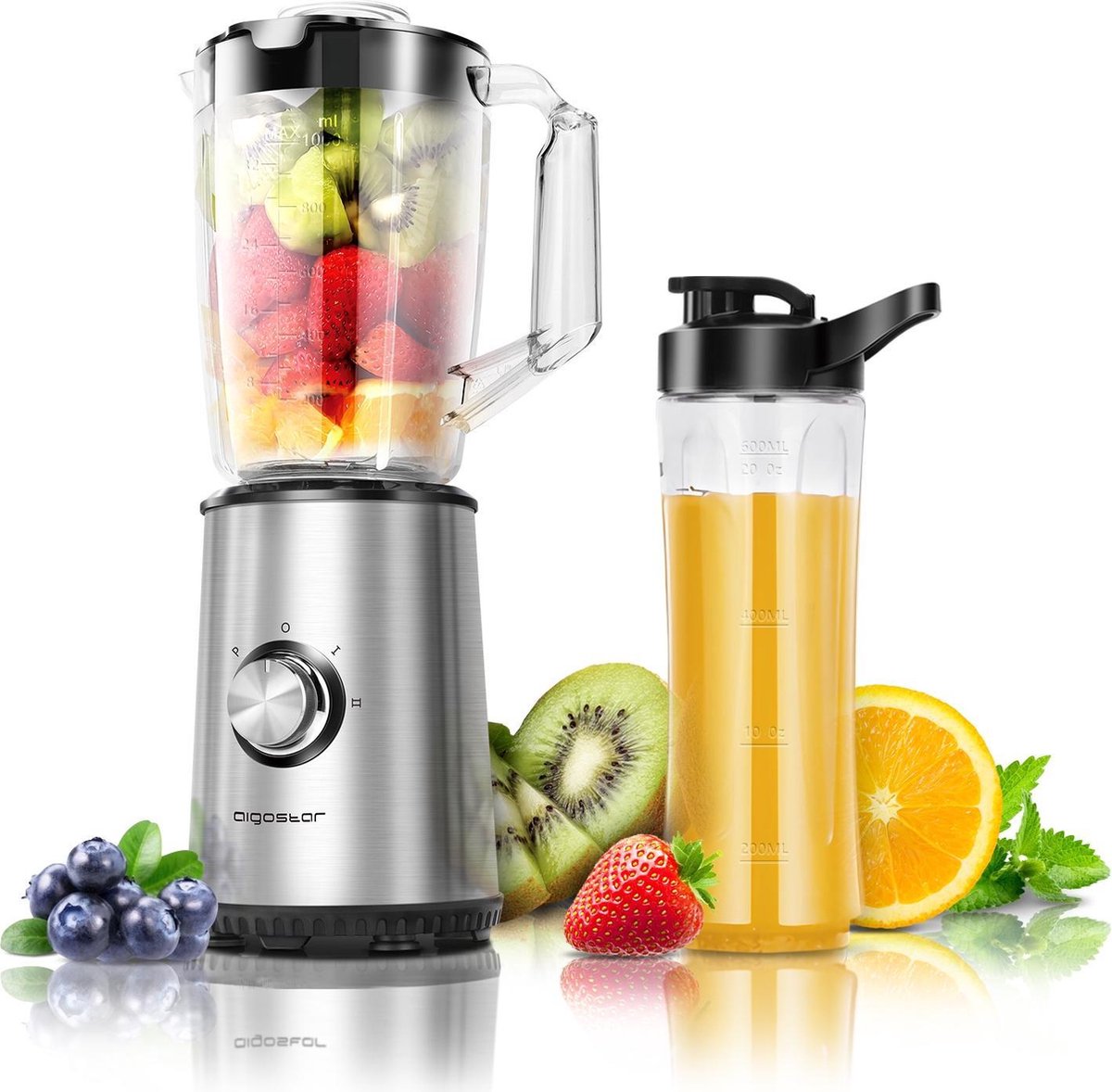 Aigostar Baron 30RKO - Blender - 1 Liter - 350 Watt - Inclusief 1 to go beker