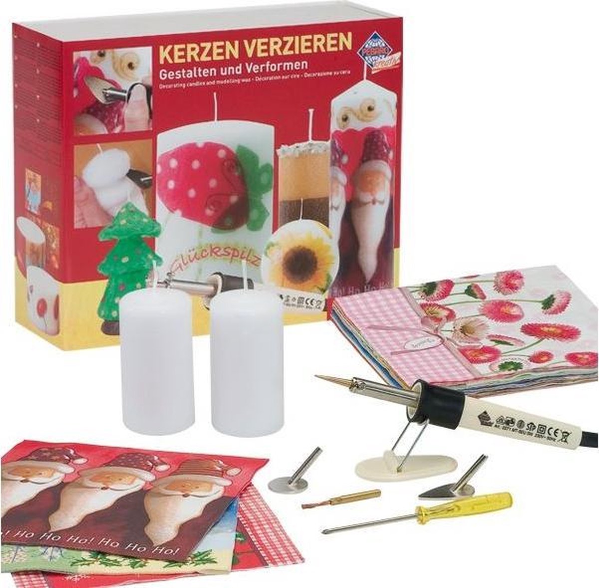 Pebaro Kaarsen Versieren Feestdagen Thema Set  0277W - 23 delig