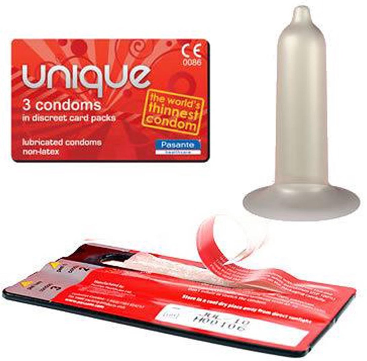 Pasante Pasante Unique Latex-vrije condooms 3 stuks