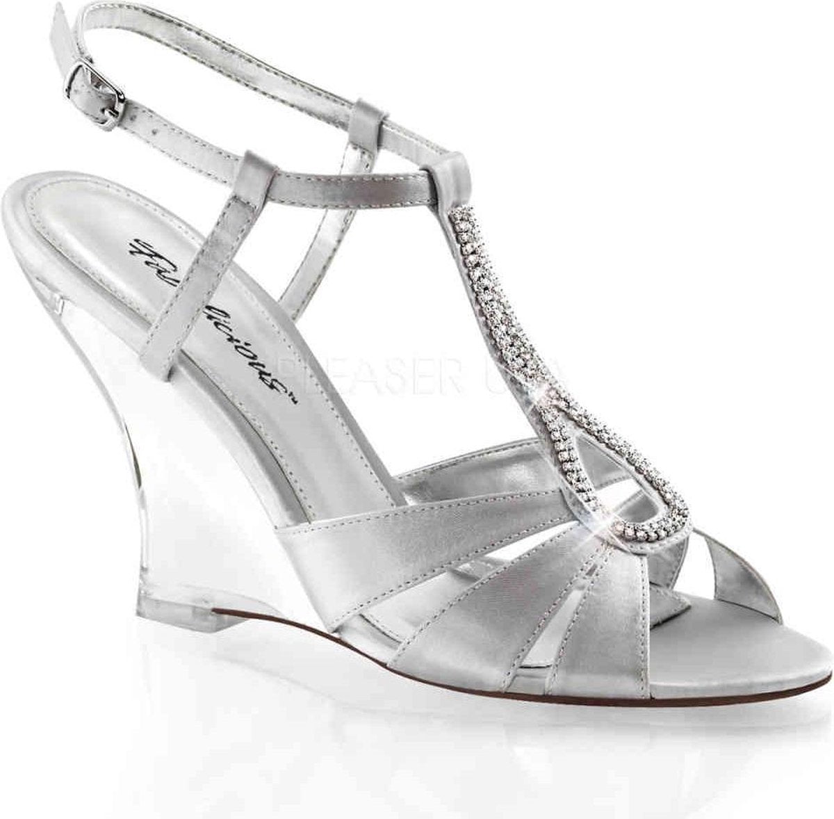 Fabulicious Sleehakken -38 Shoes- LOVELY-420 US 8 Zilverkleurig