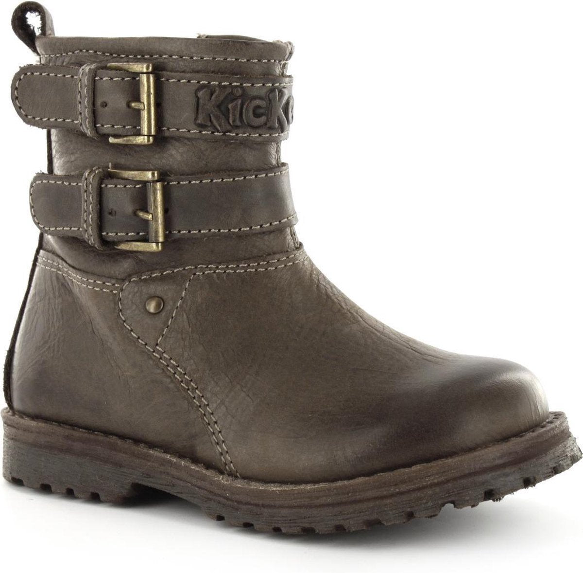 Kickers - Kinderschoenen met Ritssluiting - Botjes - Leder - Bruin - Maat 22