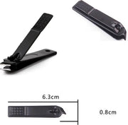 Stijlvolle premium zwarte rechte nagelknipper - 8 mm breed - 6.3 cm lang - Hoogwaardig staal