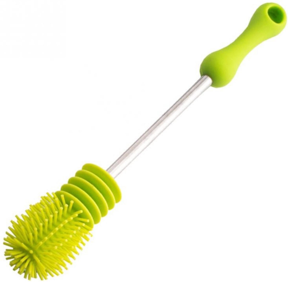 HMerch™ Flessenborstel - Siliconen Fles Borstel - Flesborstel Baby - Babyfles Borstel - Baby Fles Reiniger - Pijpenborstel - Groen