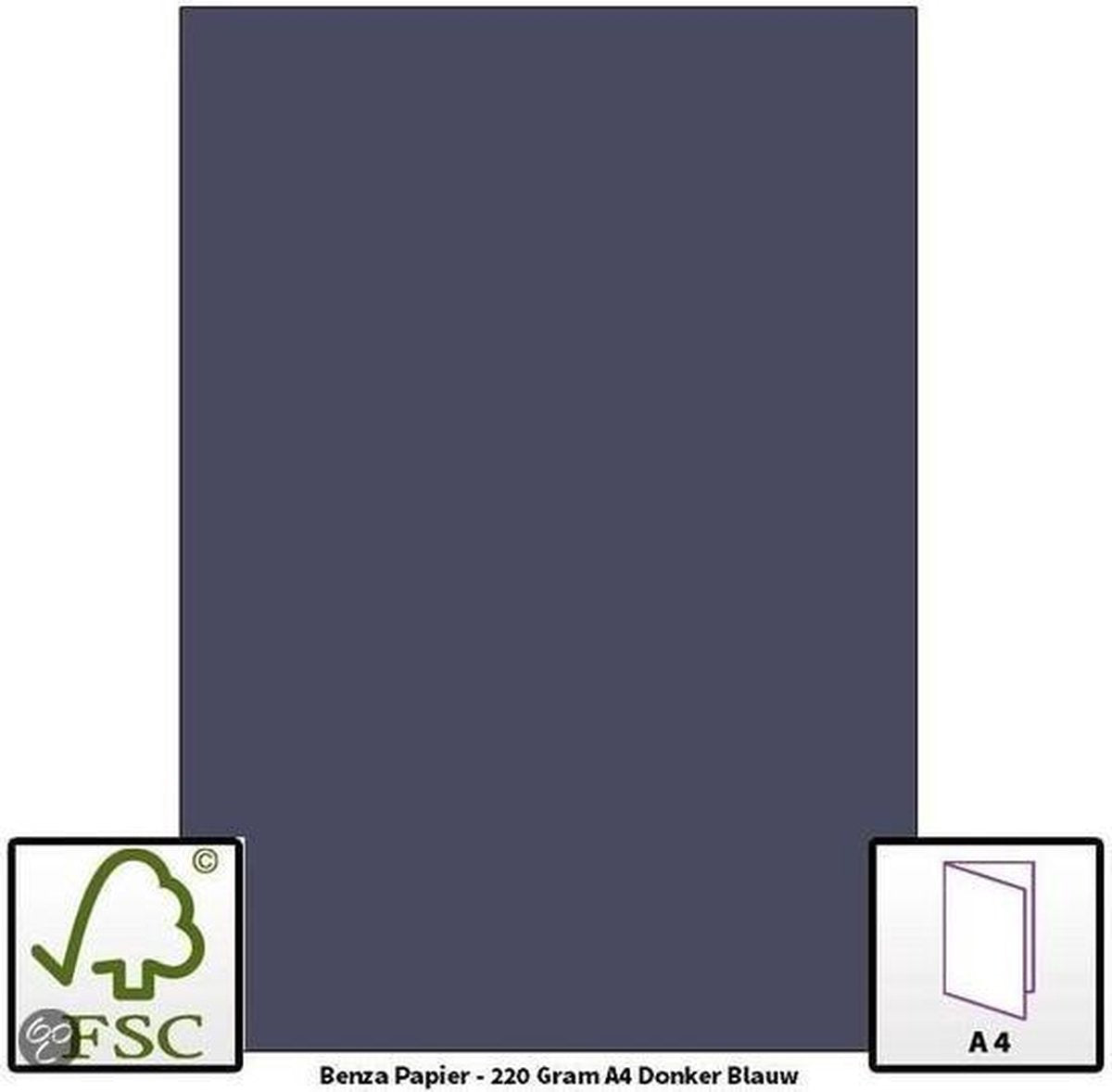 Benza Hobbykarton om zelf wenskaarten te maken 220 Gram - A4 - Donkerblauw - 20 stuks
