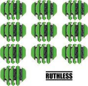 deDartshop 10 Sets (30 stuks) Ruthless flights Multipack - Van Gerwen Groen - darts flights