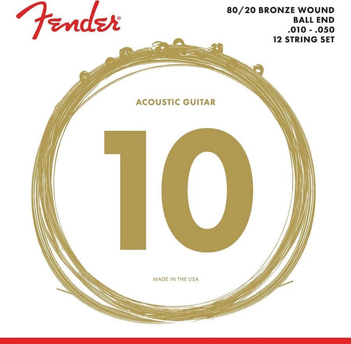 Snarenset akoestische gitaar Fender F-70-12 12-string Light Ball Ends