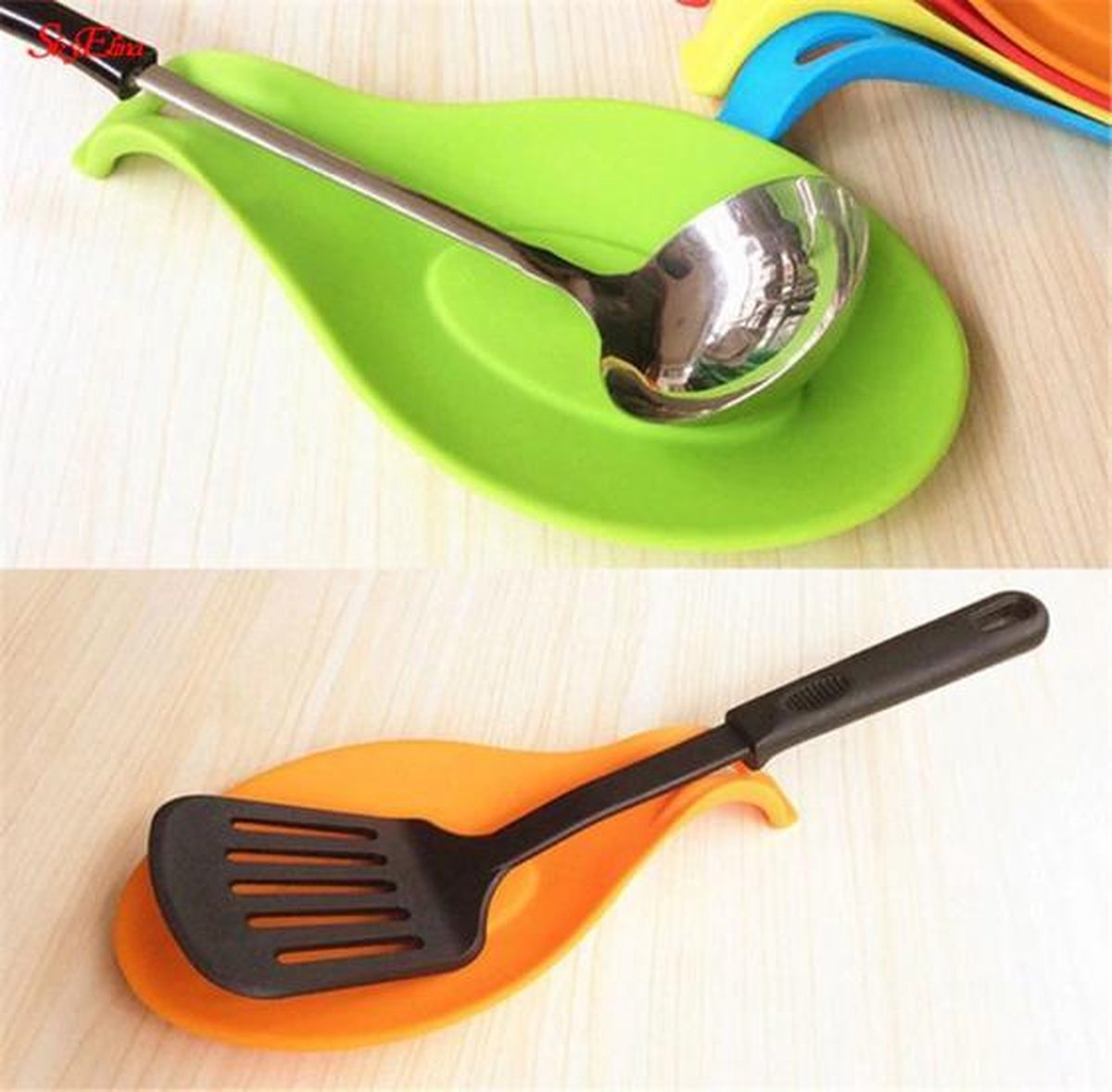 EPIN | Lepel Mat | Keuken Gerei Houder | Keuken Tool | Keuken Accessoires | Hittebestendig | Siliconen | Houd Uw Aanrecht Schoon | 1 Stuk | Groen