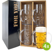 4x Bierpul Keulen 50cl cadeauset | Onbreekbare kunststof / plastic drinkglazen