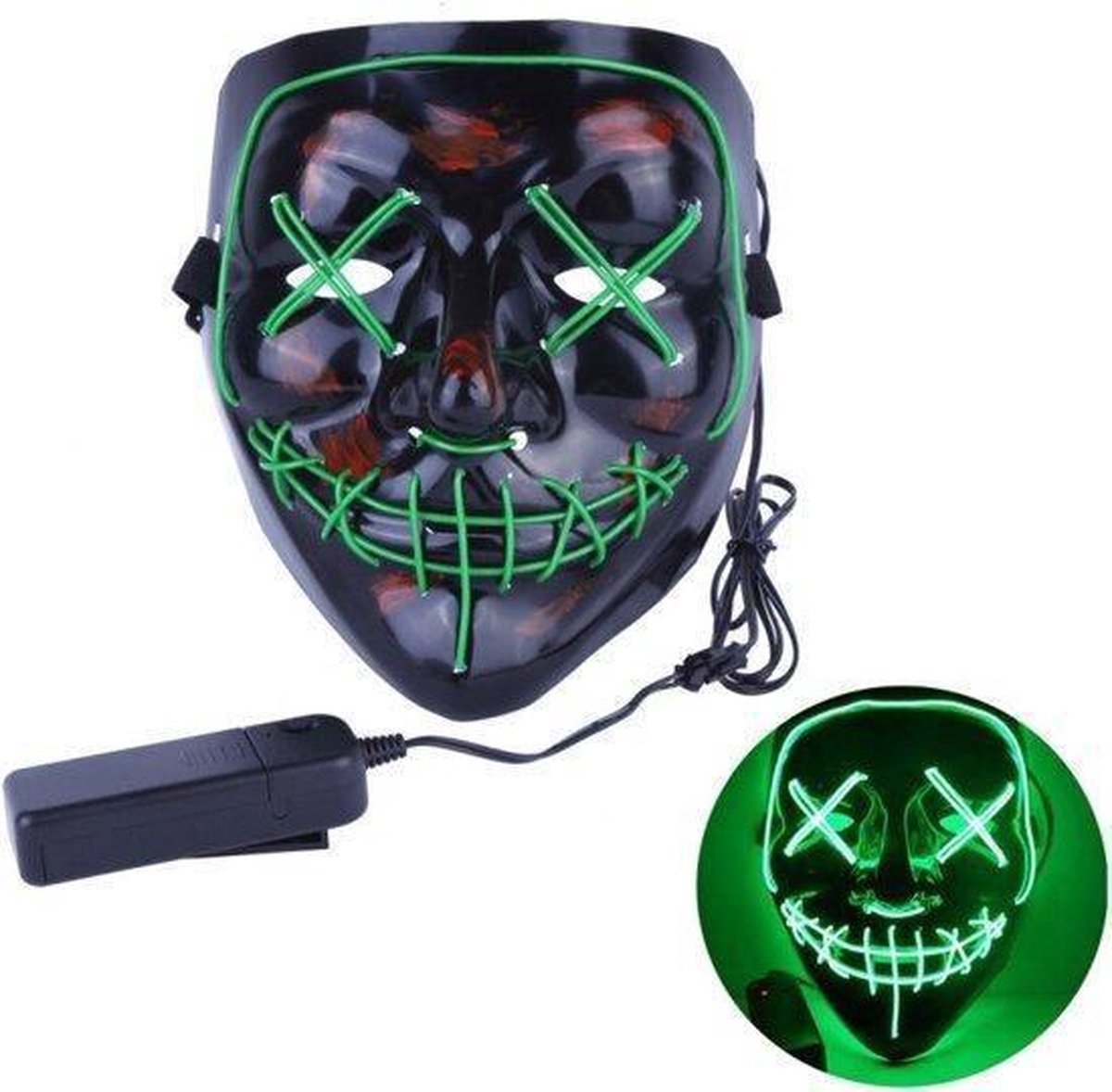 The Purge Masker Groen Verschillende kleuren Led Licht met 3 standen Carnaval Halloween