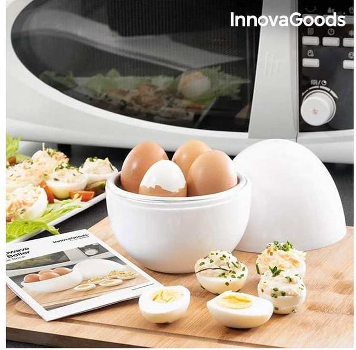 Innovagoods bbb_V0101051 Eierkoker voor magnetron met recept Boilegg