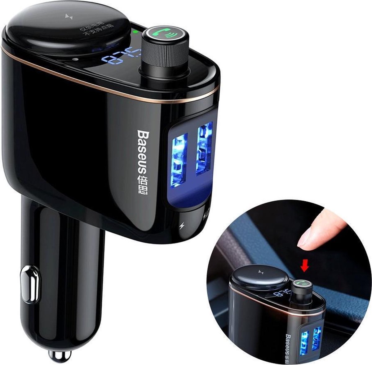 Bluetooth FM-Transmitter Auto-Lader 2x USB 3.4A