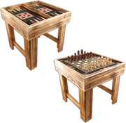 Backgammon en schaken tafel combinatie  - Hout - Schaakbord - Schaakspel - Schaakset - Bordspel - Tavla