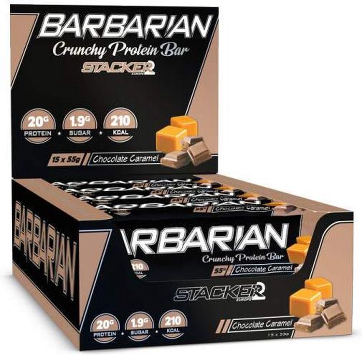 Barbarian Protein Bar - Chocolate Caramel - 15 repen